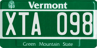VT license plate XTA098