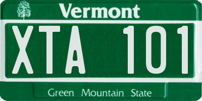 VT license plate XTA101
