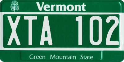 VT license plate XTA102