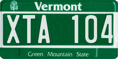 VT license plate XTA104