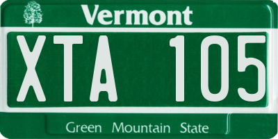 VT license plate XTA105