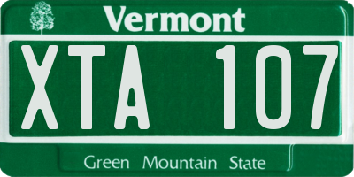 VT license plate XTA107