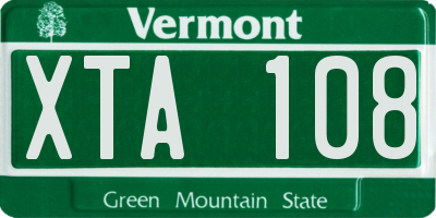 VT license plate XTA108