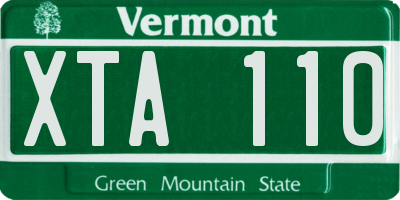 VT license plate XTA110