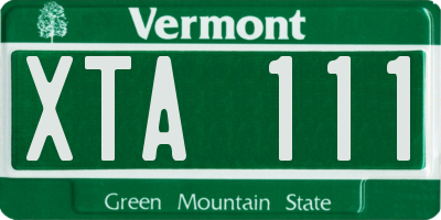 VT license plate XTA111