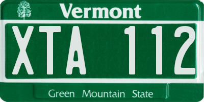VT license plate XTA112