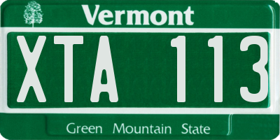VT license plate XTA113