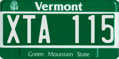 VT license plate XTA115