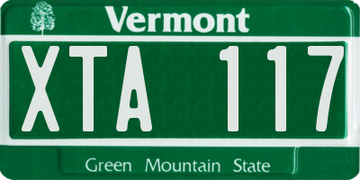 VT license plate XTA117