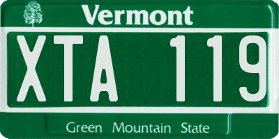 VT license plate XTA119