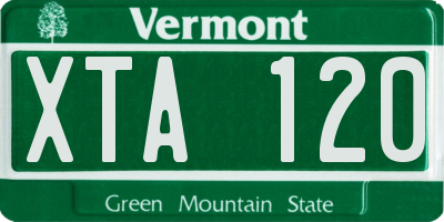 VT license plate XTA120