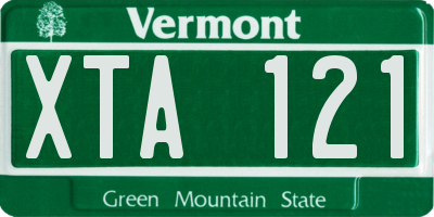 VT license plate XTA121