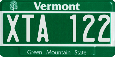 VT license plate XTA122