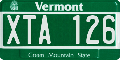 VT license plate XTA126
