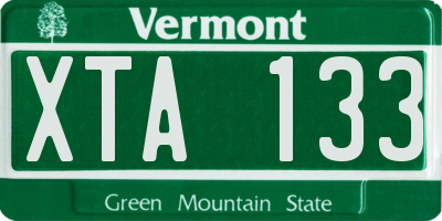 VT license plate XTA133