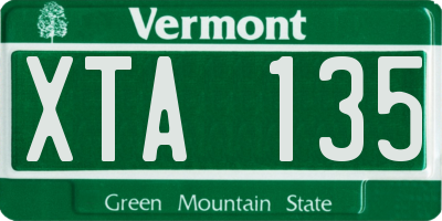 VT license plate XTA135