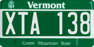 VT license plate XTA138
