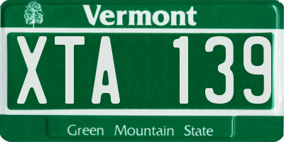 VT license plate XTA139