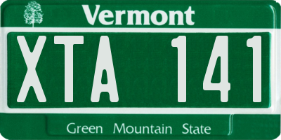 VT license plate XTA141
