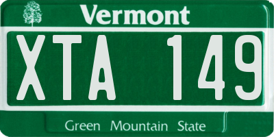 VT license plate XTA149