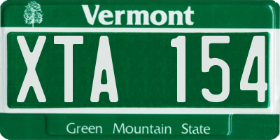VT license plate XTA154