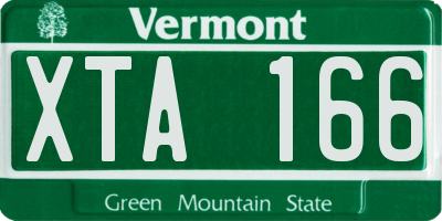 VT license plate XTA166