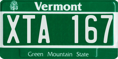 VT license plate XTA167