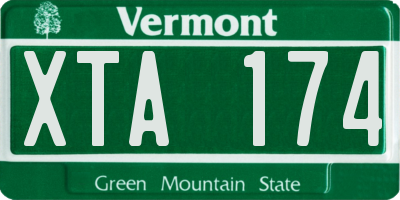 VT license plate XTA174