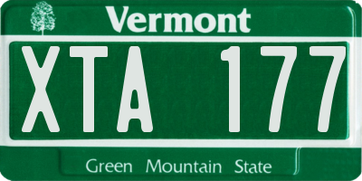 VT license plate XTA177