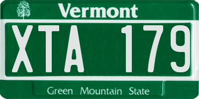VT license plate XTA179