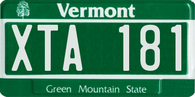 VT license plate XTA181