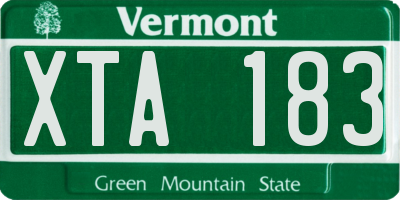 VT license plate XTA183