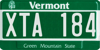 VT license plate XTA184