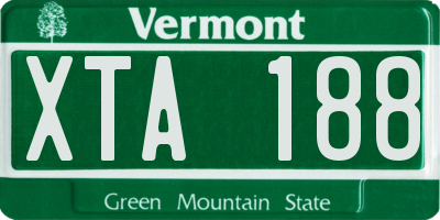 VT license plate XTA188