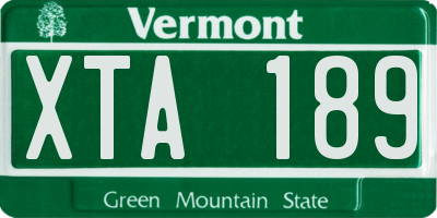 VT license plate XTA189