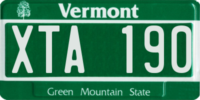 VT license plate XTA190