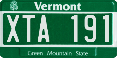 VT license plate XTA191