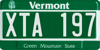 VT license plate XTA197