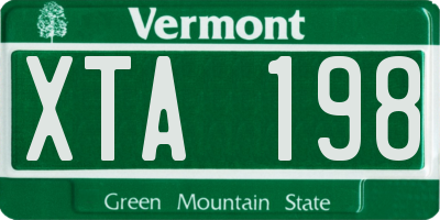 VT license plate XTA198