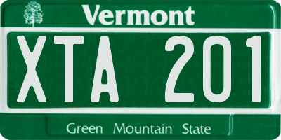VT license plate XTA201