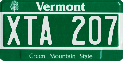 VT license plate XTA207