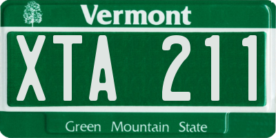 VT license plate XTA211