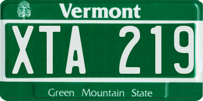 VT license plate XTA219