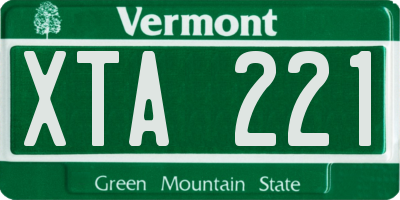 VT license plate XTA221