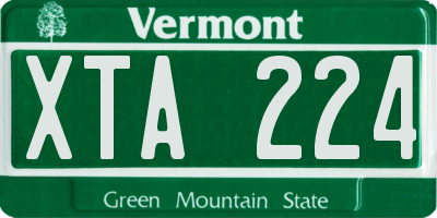 VT license plate XTA224