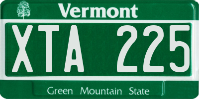 VT license plate XTA225