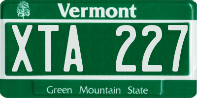 VT license plate XTA227