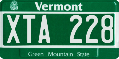 VT license plate XTA228