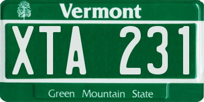 VT license plate XTA231