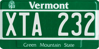 VT license plate XTA232